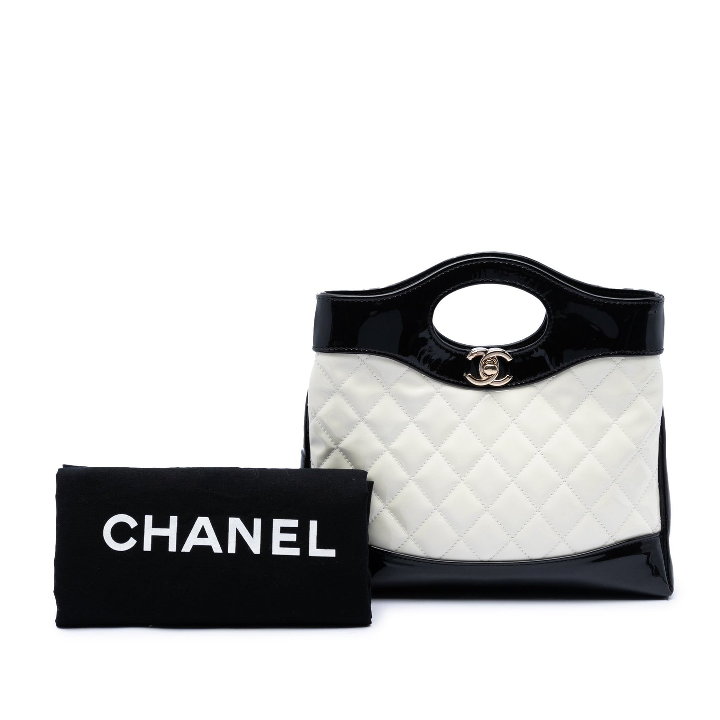 Chanel Mini Bicolor Quilted Patent 31 Shopping Bag