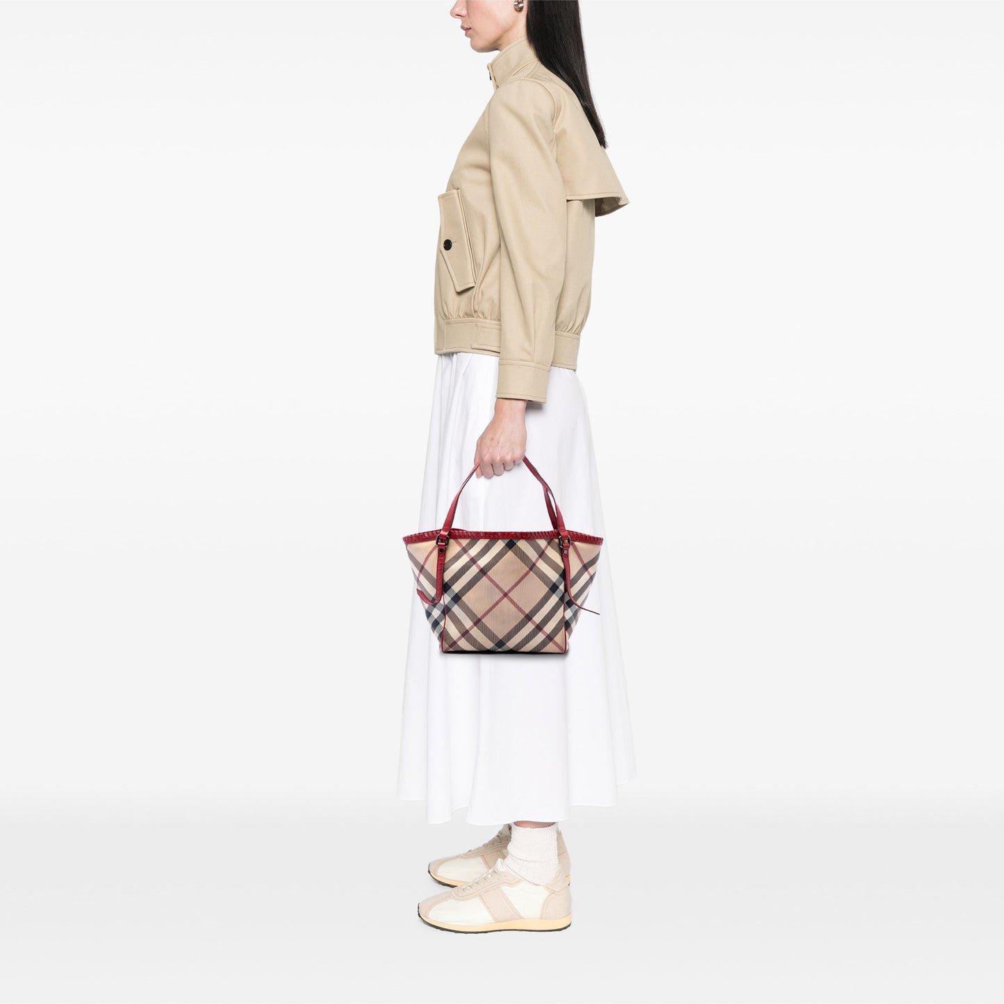 Burberry Supernova Check Coated Canvas Whipstitch Tote