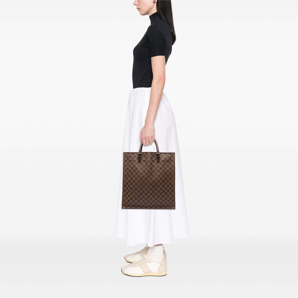 Louis Vuitton Damier Ebene Sac Plat — Brown
