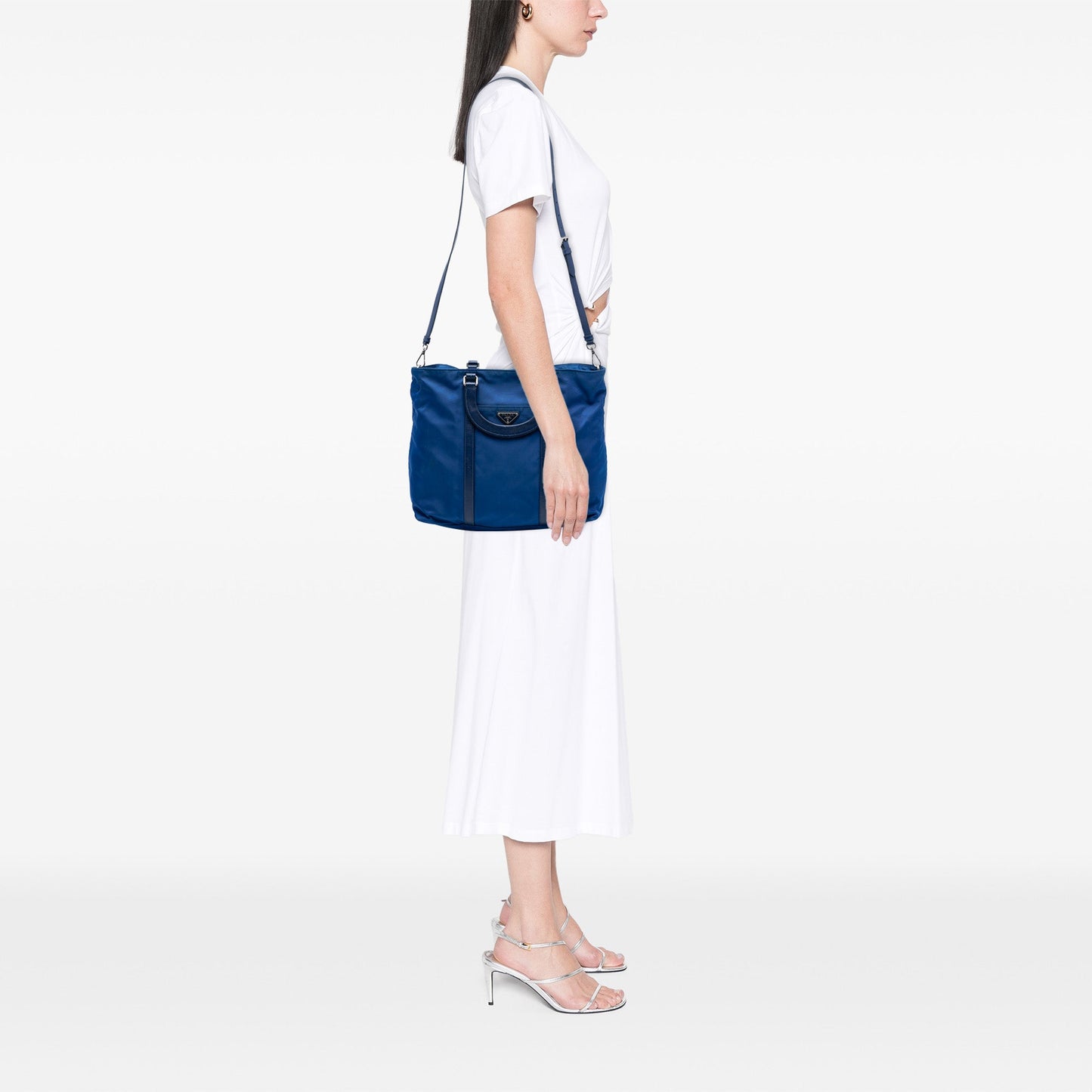 Prada Vitello Trimmed Tessuto Satchel
