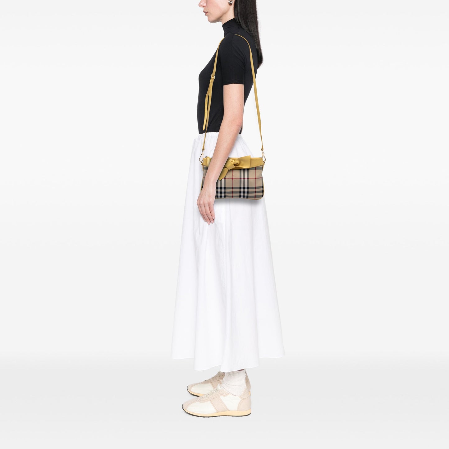 Haymarket Check Coated Canvas Bow Tie Crossbody