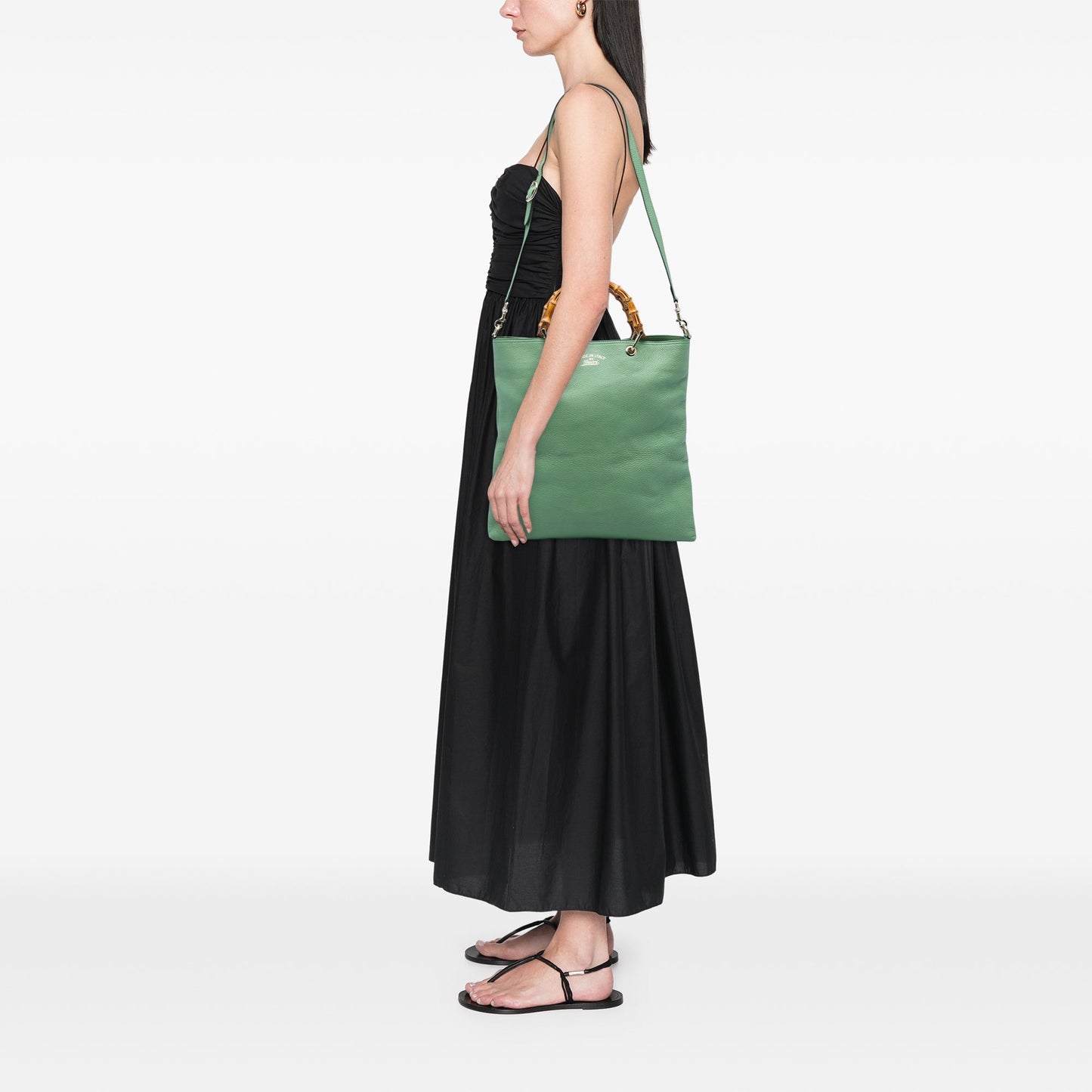 Gucci Tall Calfskin Bamboo Shopper Tote