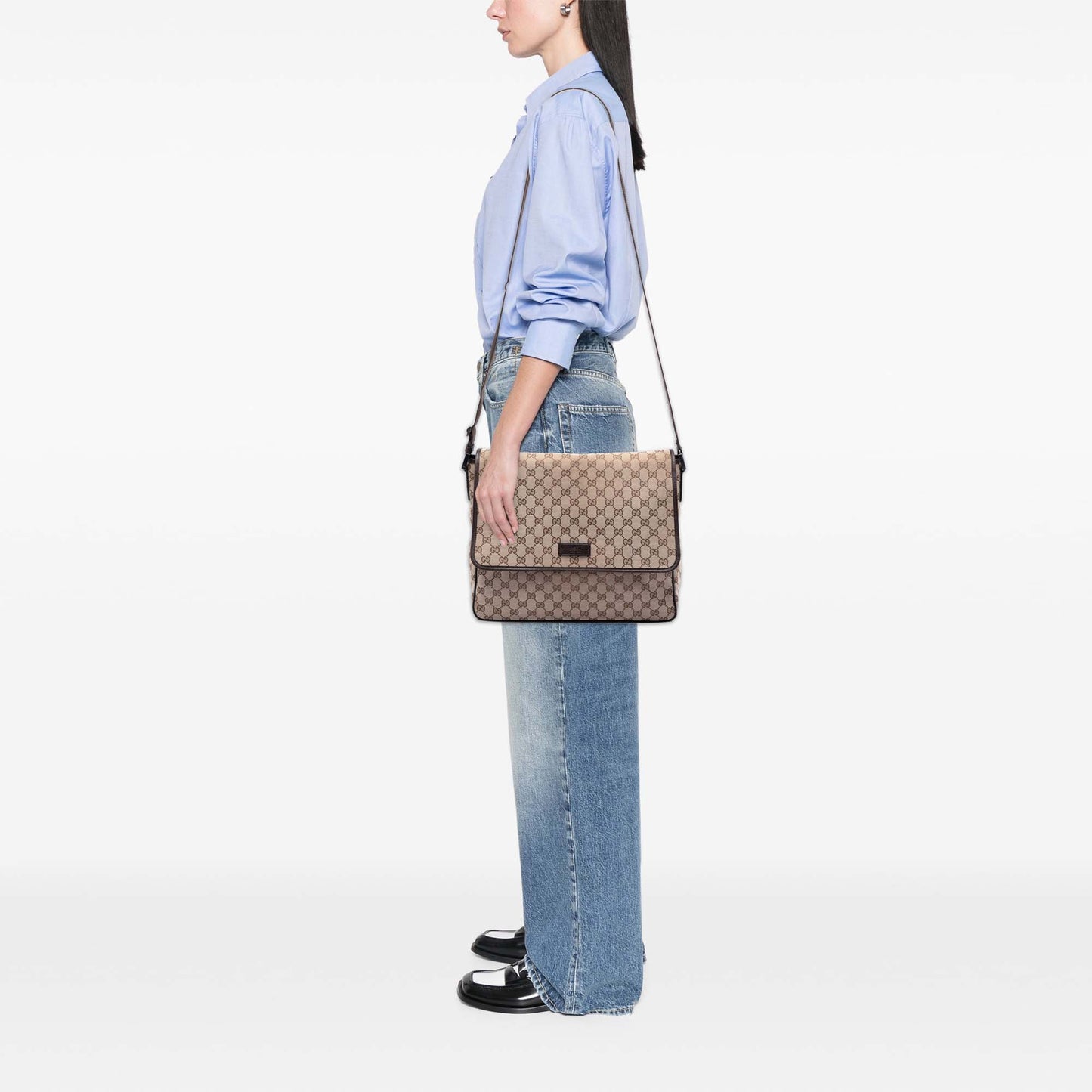 Gucci GG Canvas Flap Messenger Bag