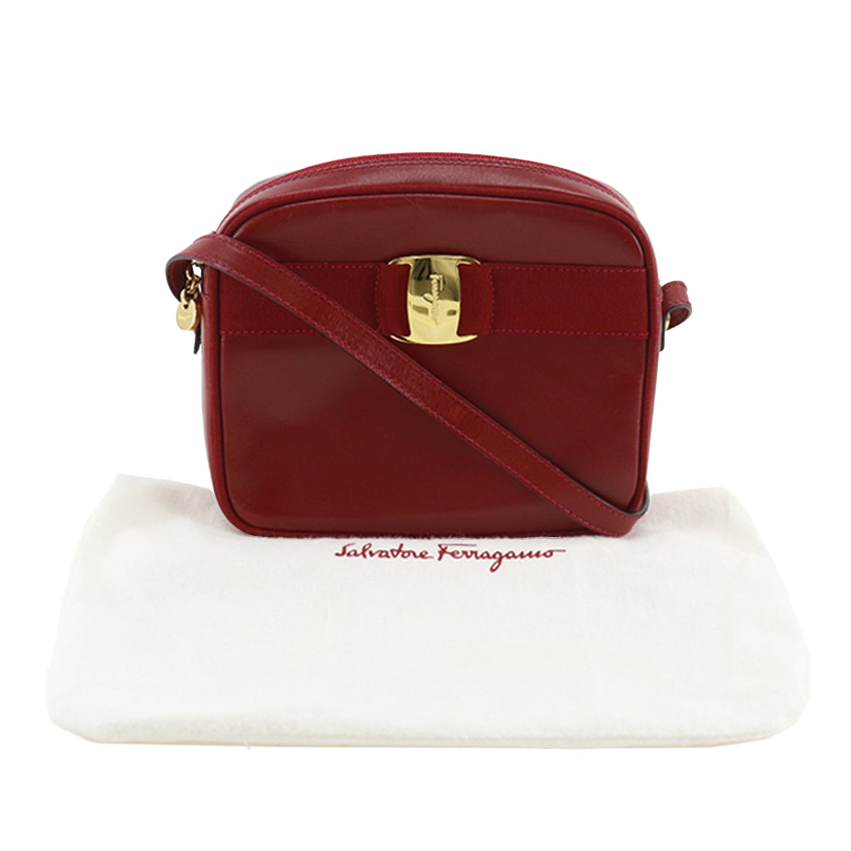 Ferragamo Leather Vara Bow Crossbody