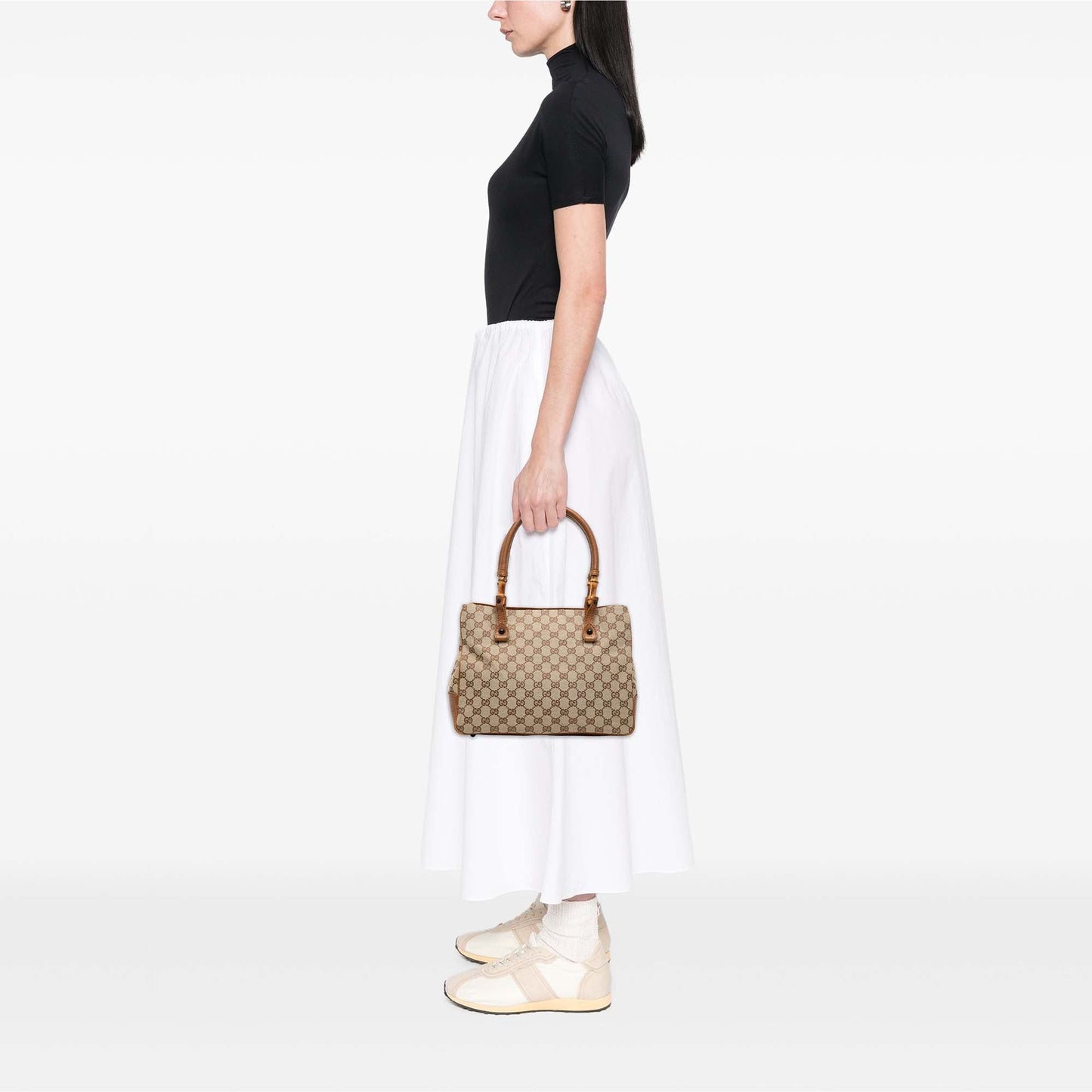 Gucci GG Canvas Bamboo Tote