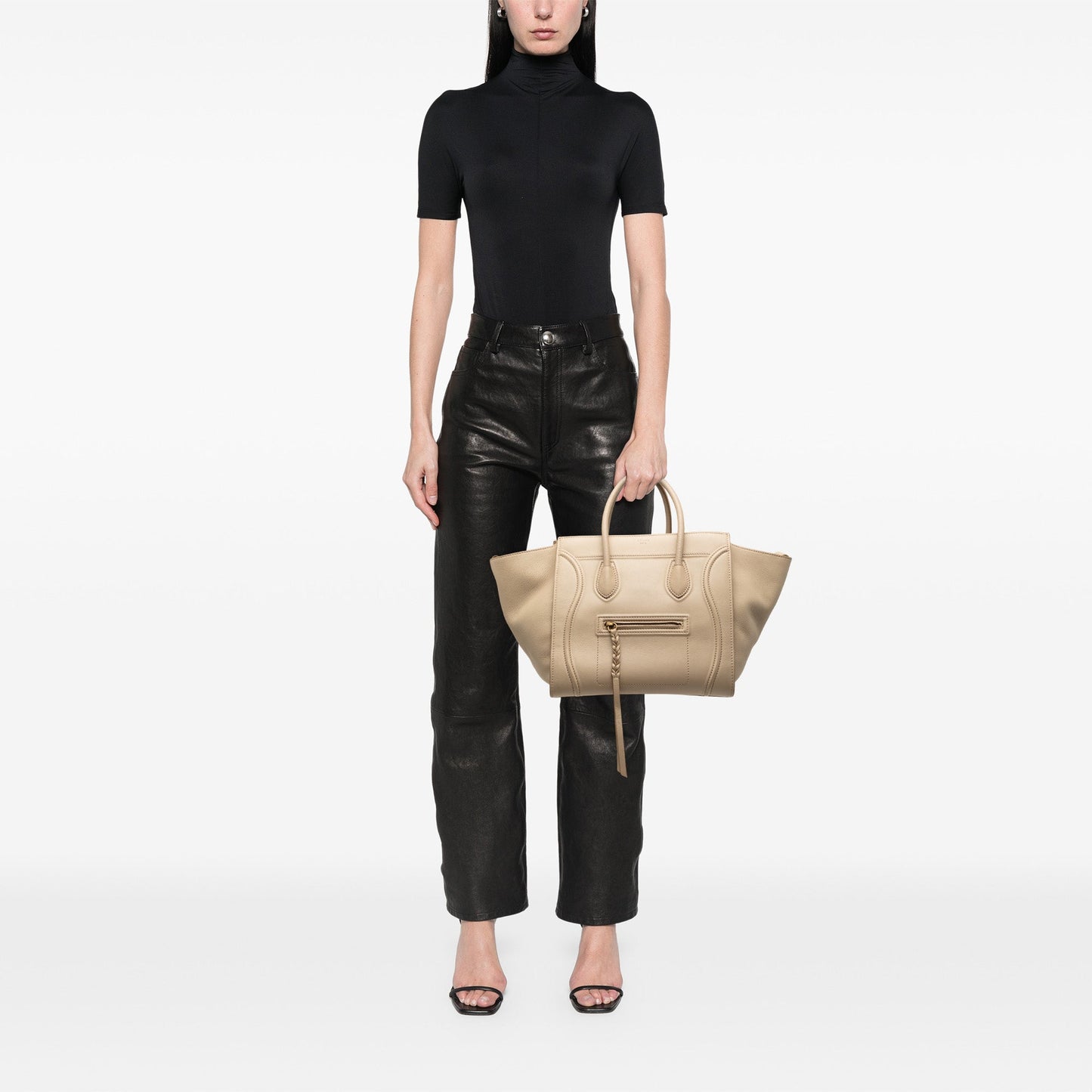 Celine Medium Leather Luggage Phantom Tote