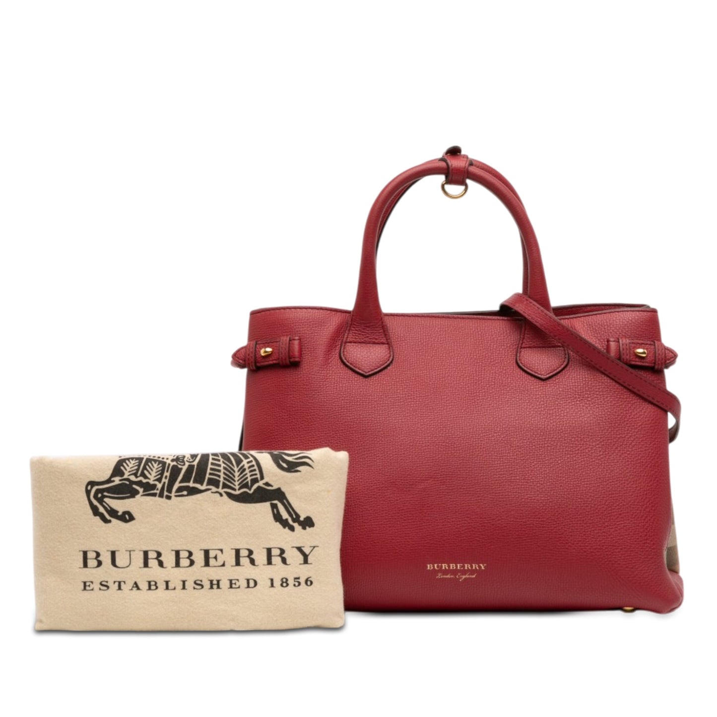 Burberry Medium Leather and House Check Banner Satchel