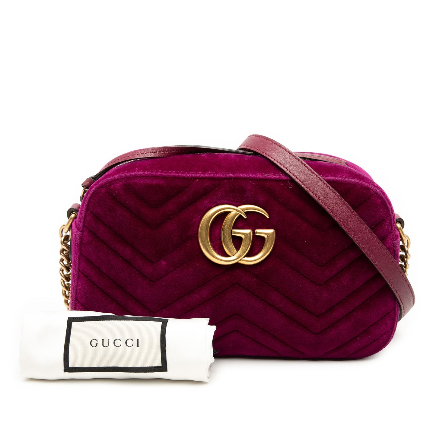 Gucci Small GG Marmont Matelasse Velvet Crossbody