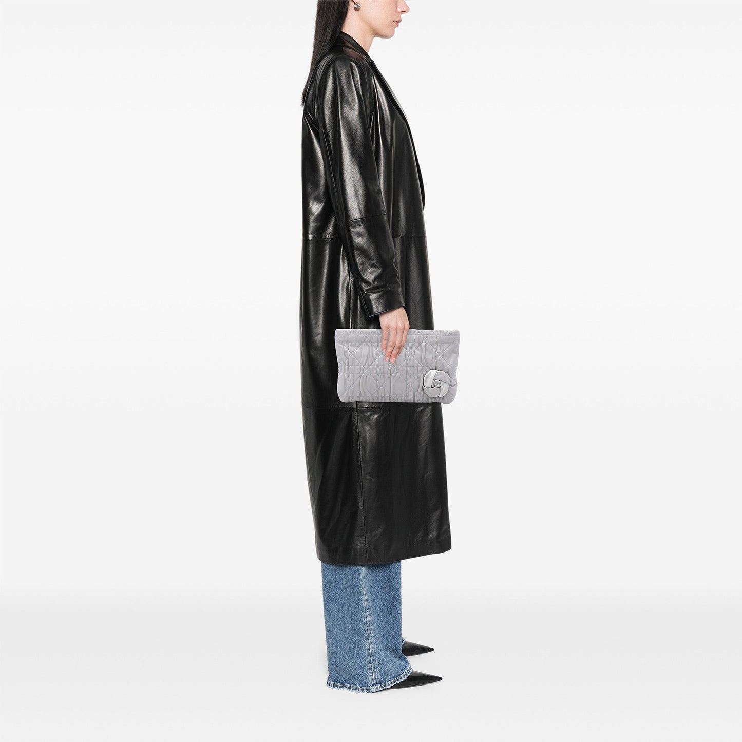Dior Calfskin Cannage Rose Clutch