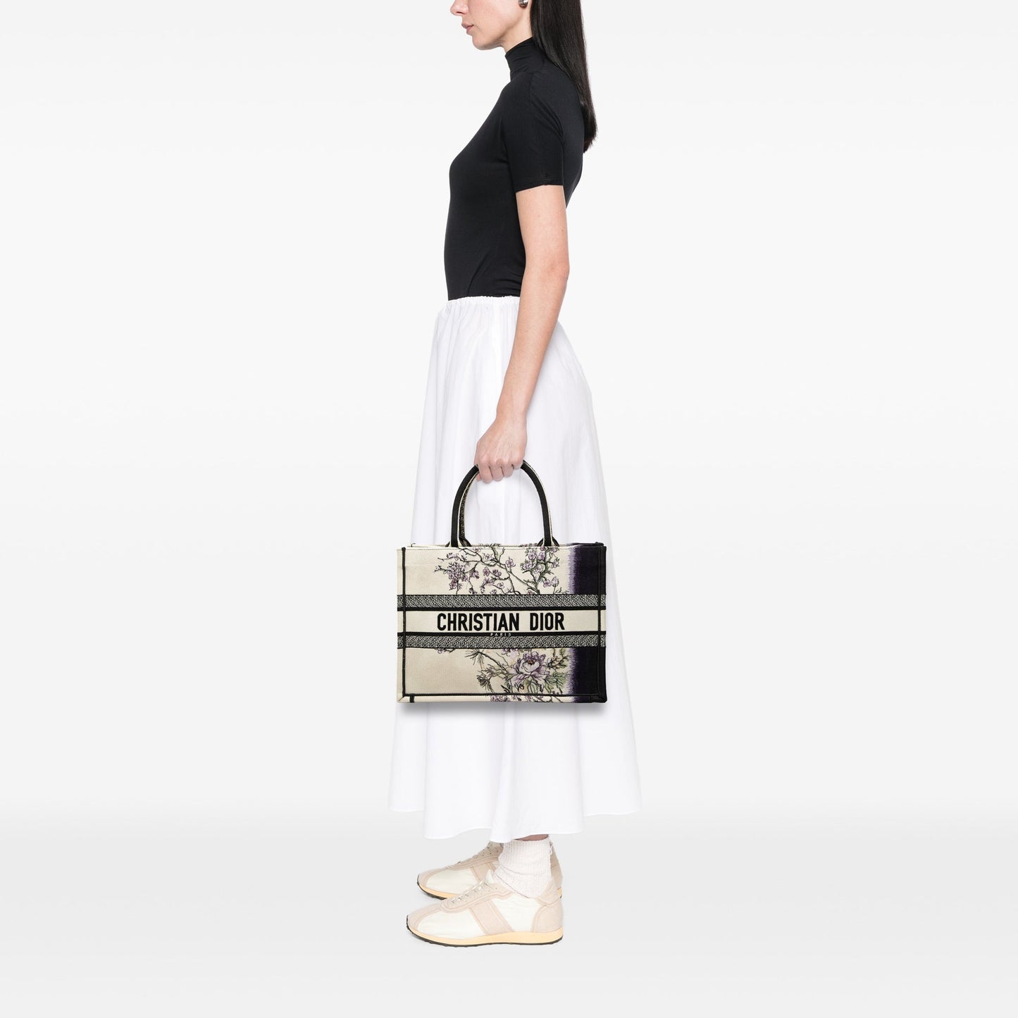 Dior Medium Canvas Floral Embroidered Book Tote