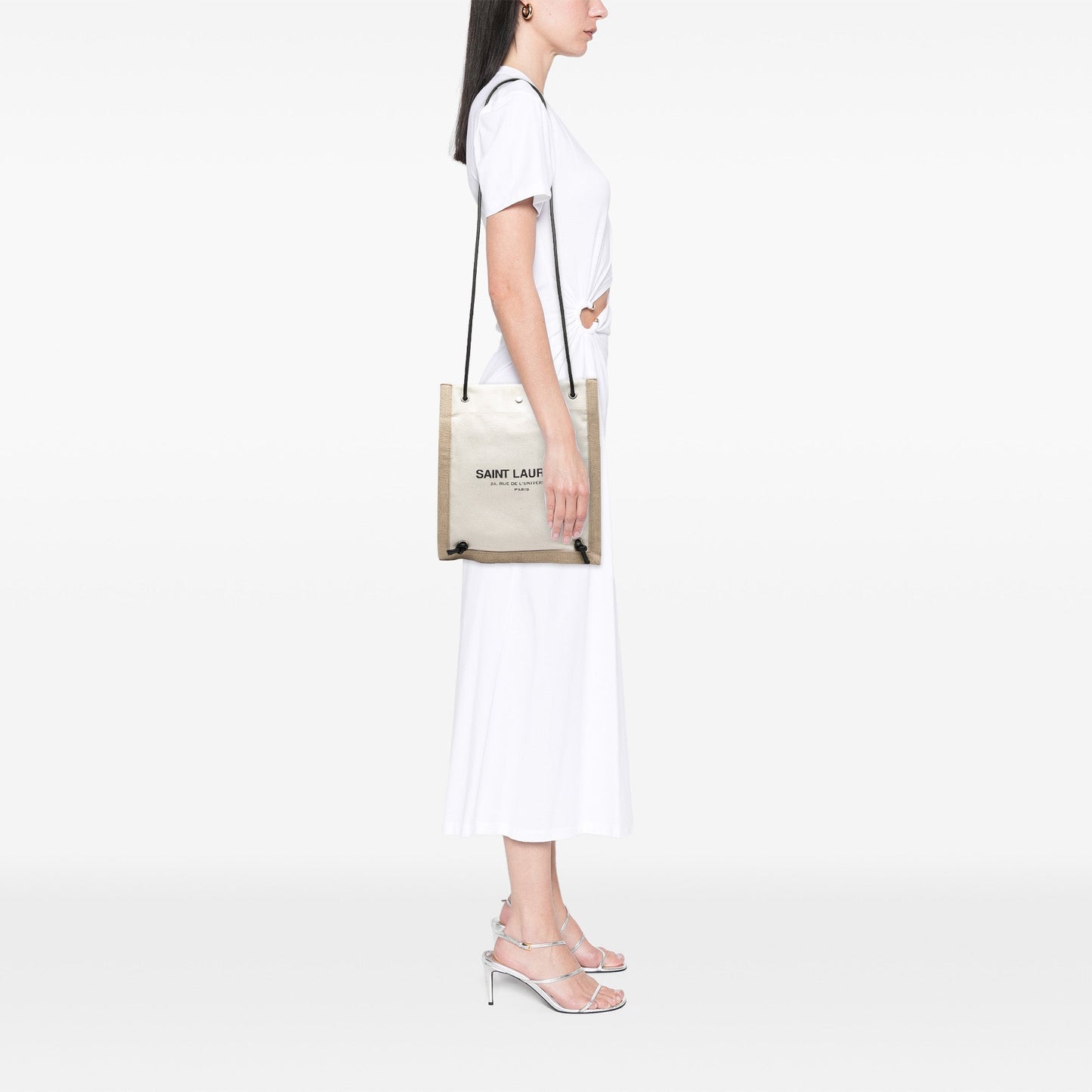 Saint Laurent Canvas Universite Flat Convertible Crossbody