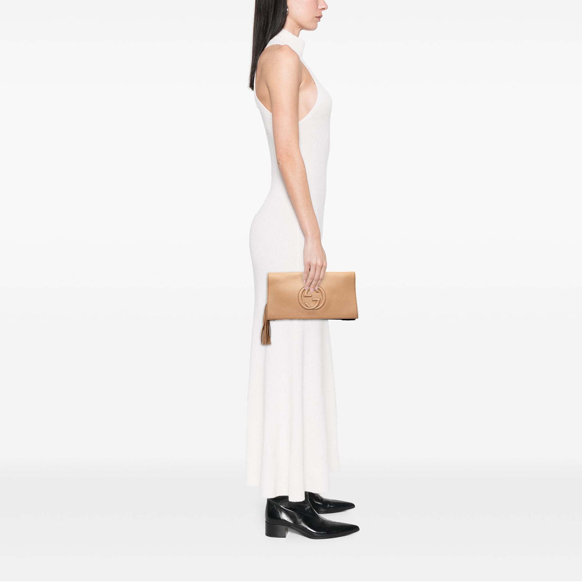 Gucci Calfskin Soho Disco Clutch — Brown