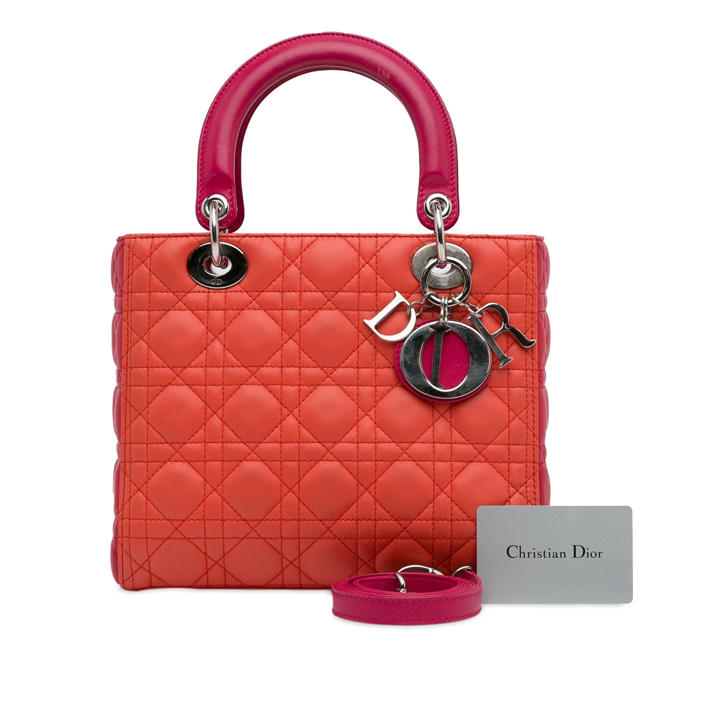 Dior Medium Bicolor Lambskin Cannage Lady Dior