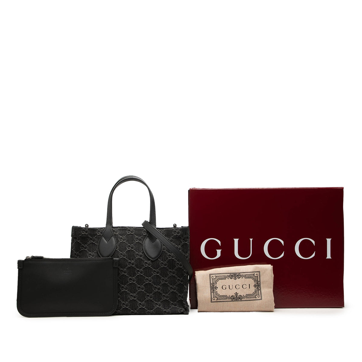 Gucci Medium GG Denim Ophidia Tote