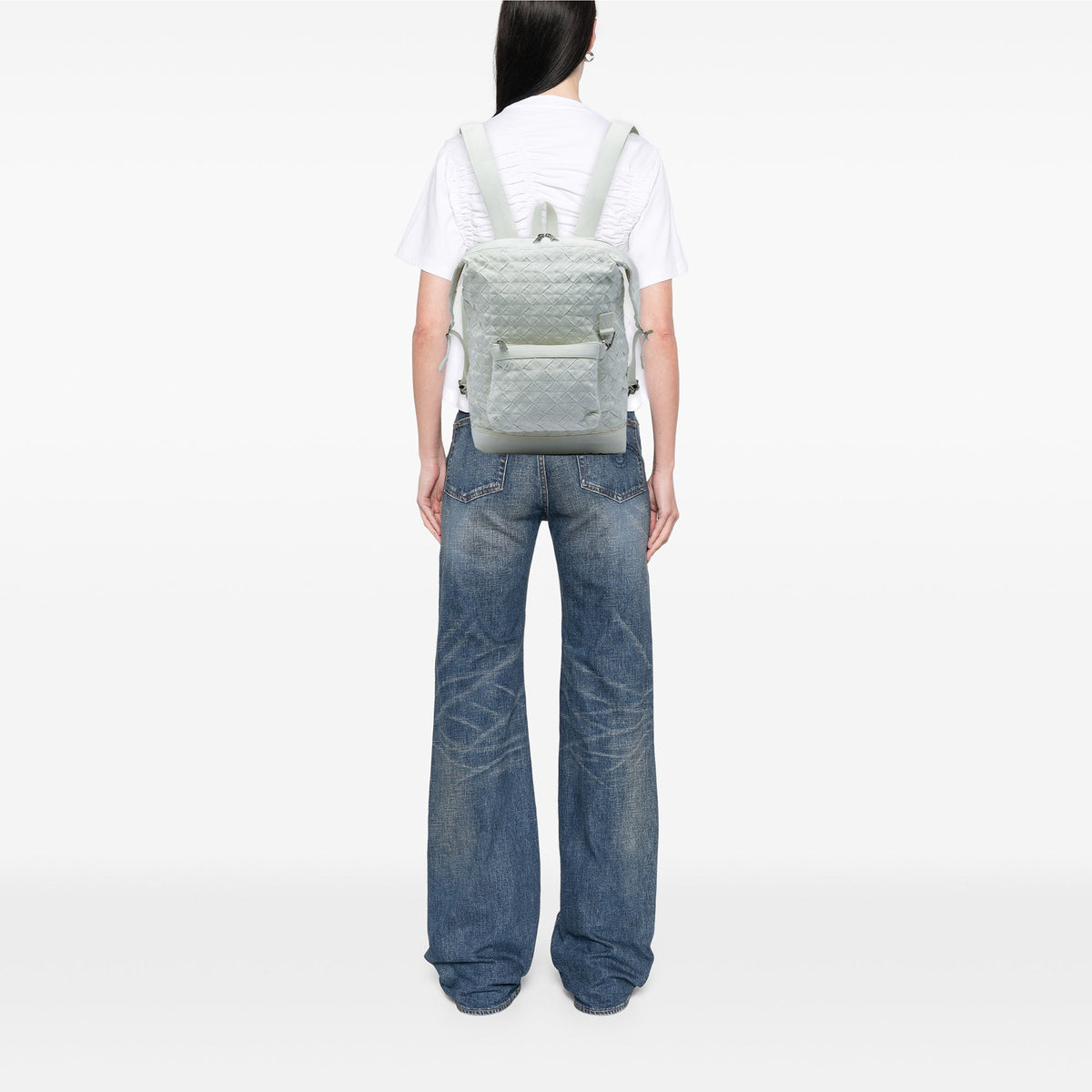 Bottega Veneta Canvas Intrecciato Webbing Backpack