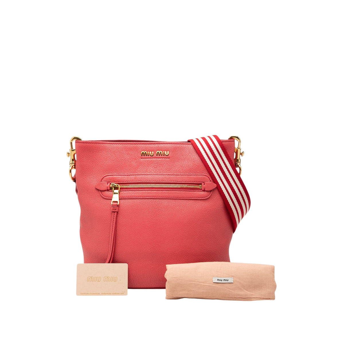 Miu Miu Goatskin Madras Crossbody
