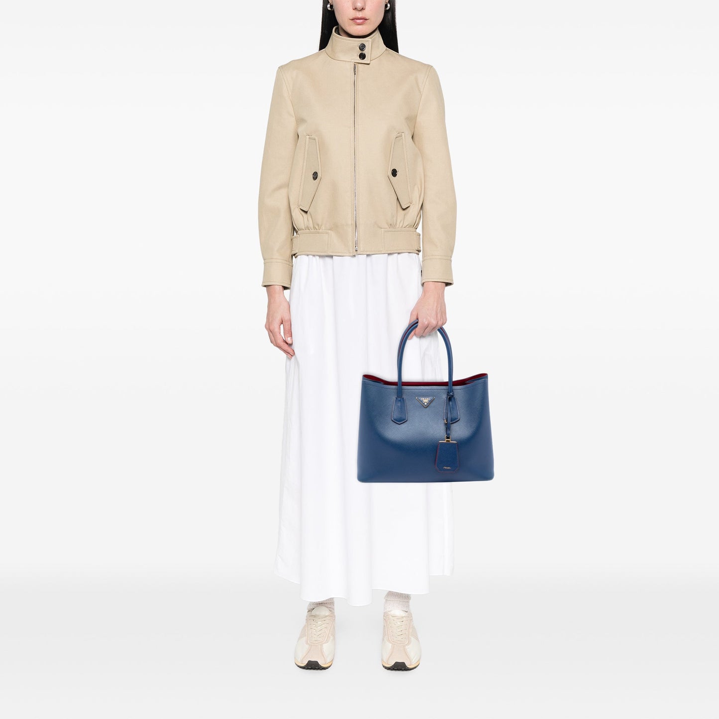 Large Saffiano Cuir Double Satchel