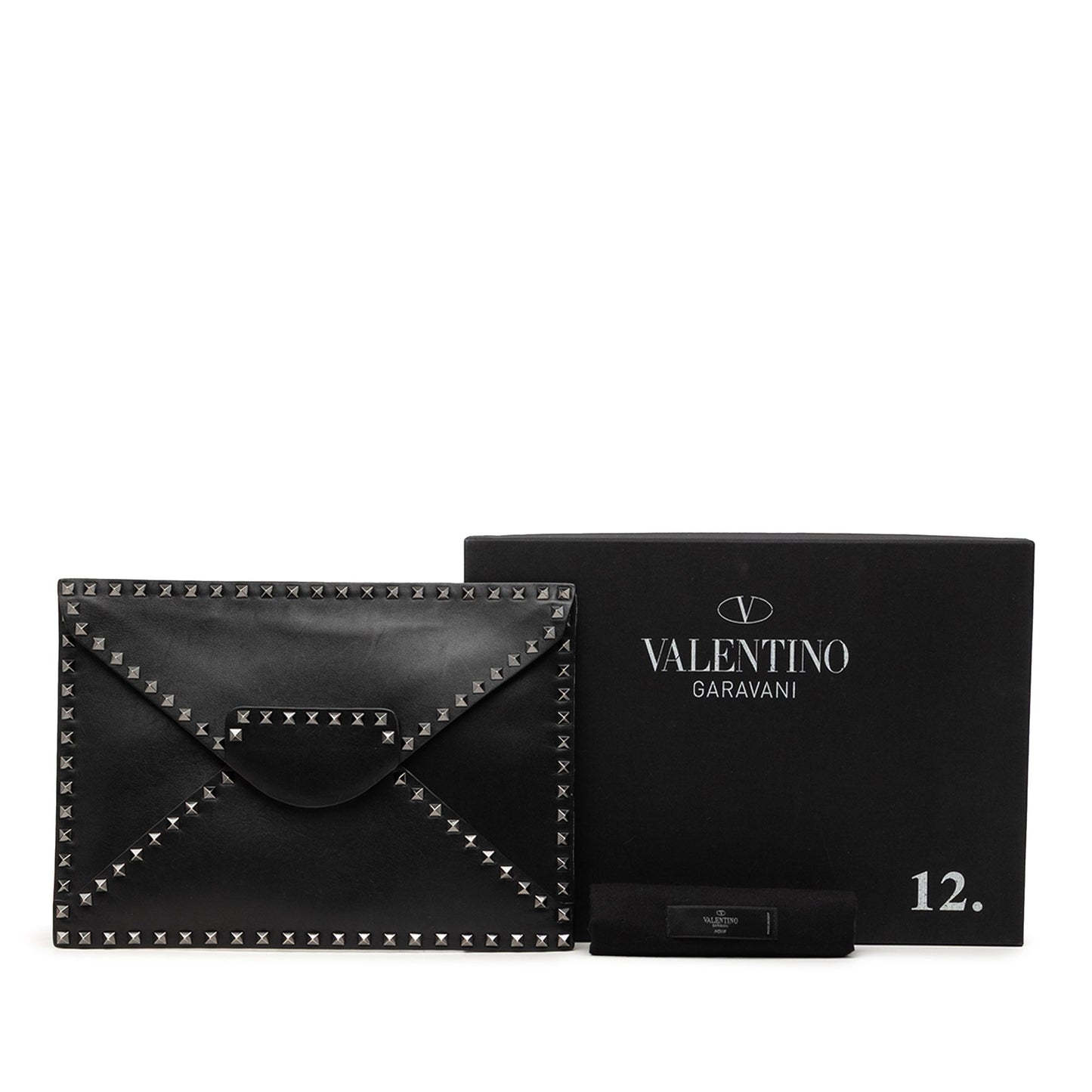 Valentino Leather Rockstud Untitled Envelope Clutch