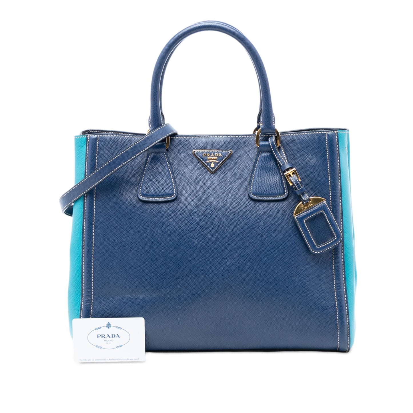 Prada Medium Bicolor Saffiano Lux Galleria Satchel