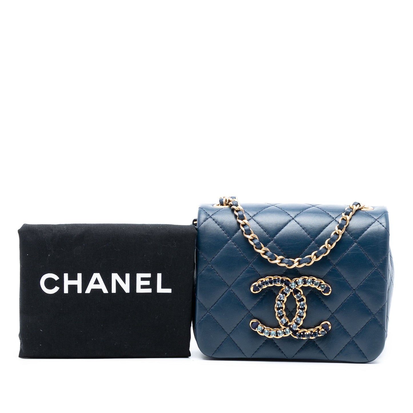 Chanel Mini Quilted Lambskin CC Crystal Full Flap