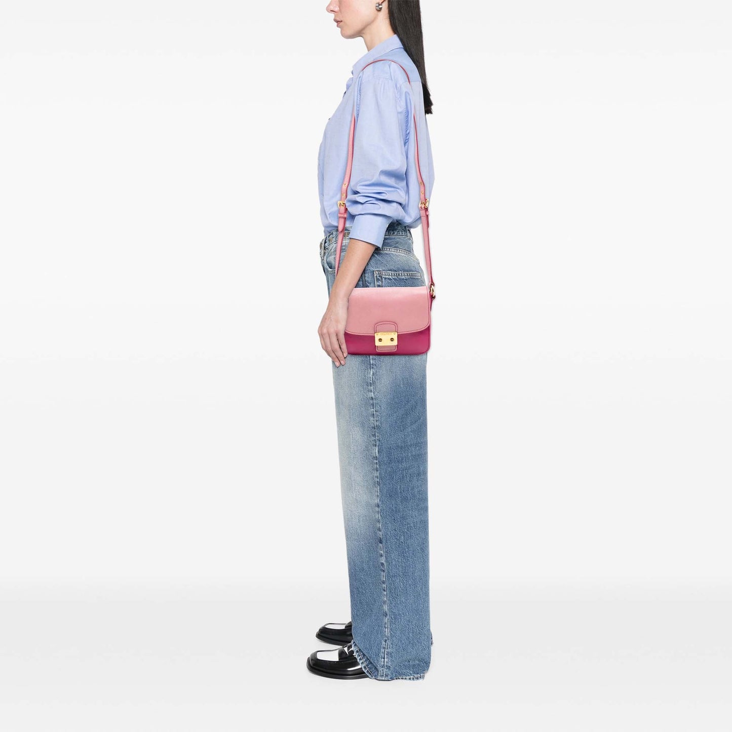 Bicolor Goatskin Madras Crossbody
