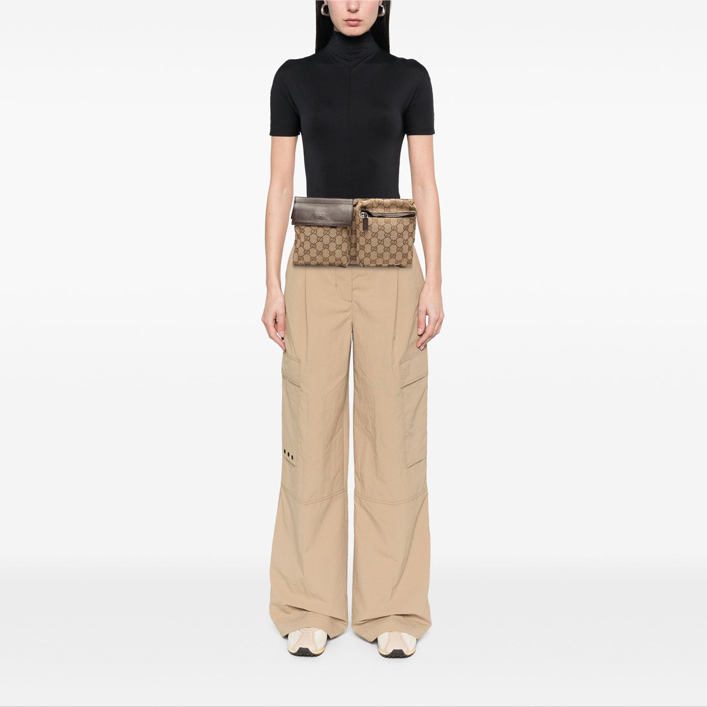 Gucci GG Canvas Web Double Pocket Belt Bag