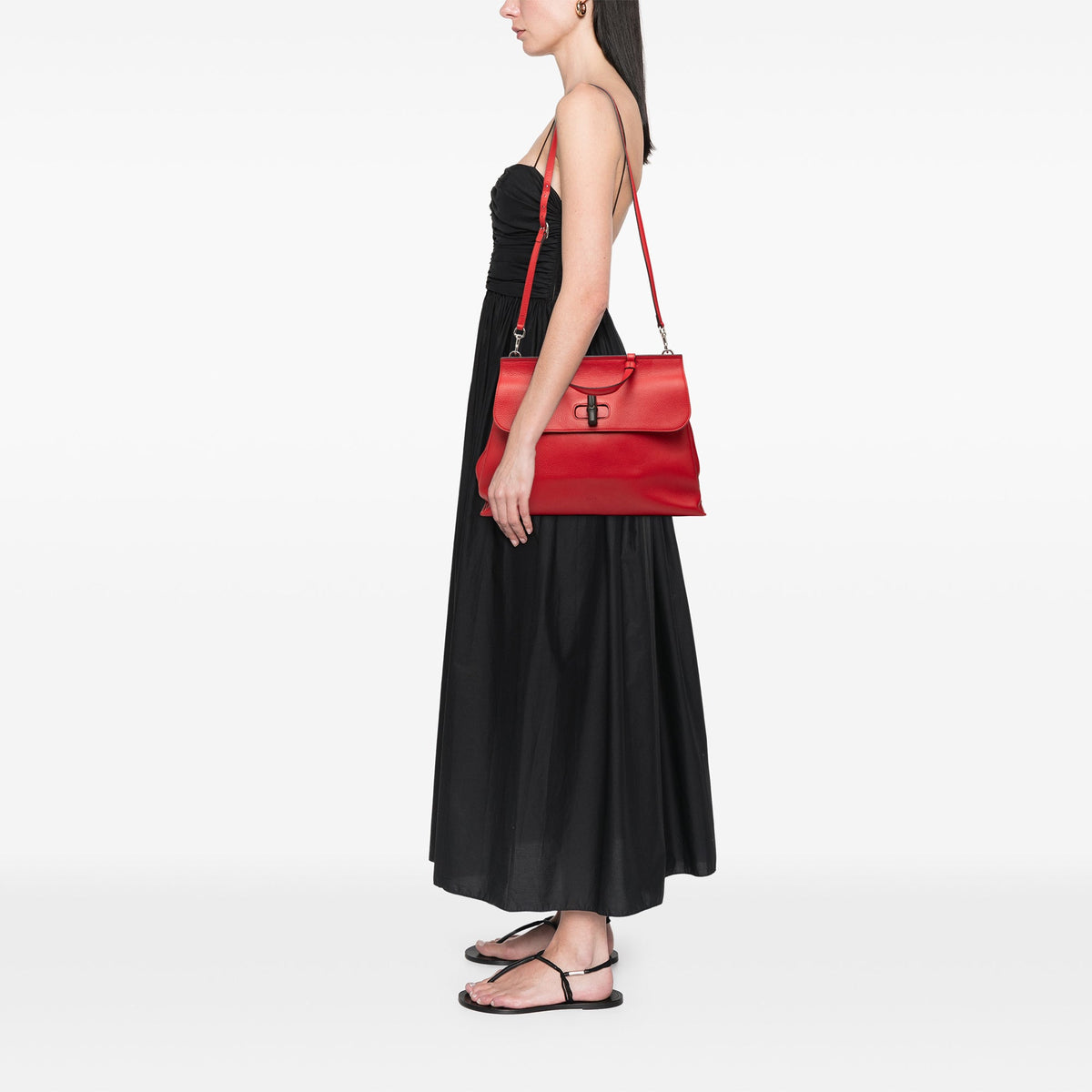 Gucci Large Calfskin Bamboo Daily Satchel