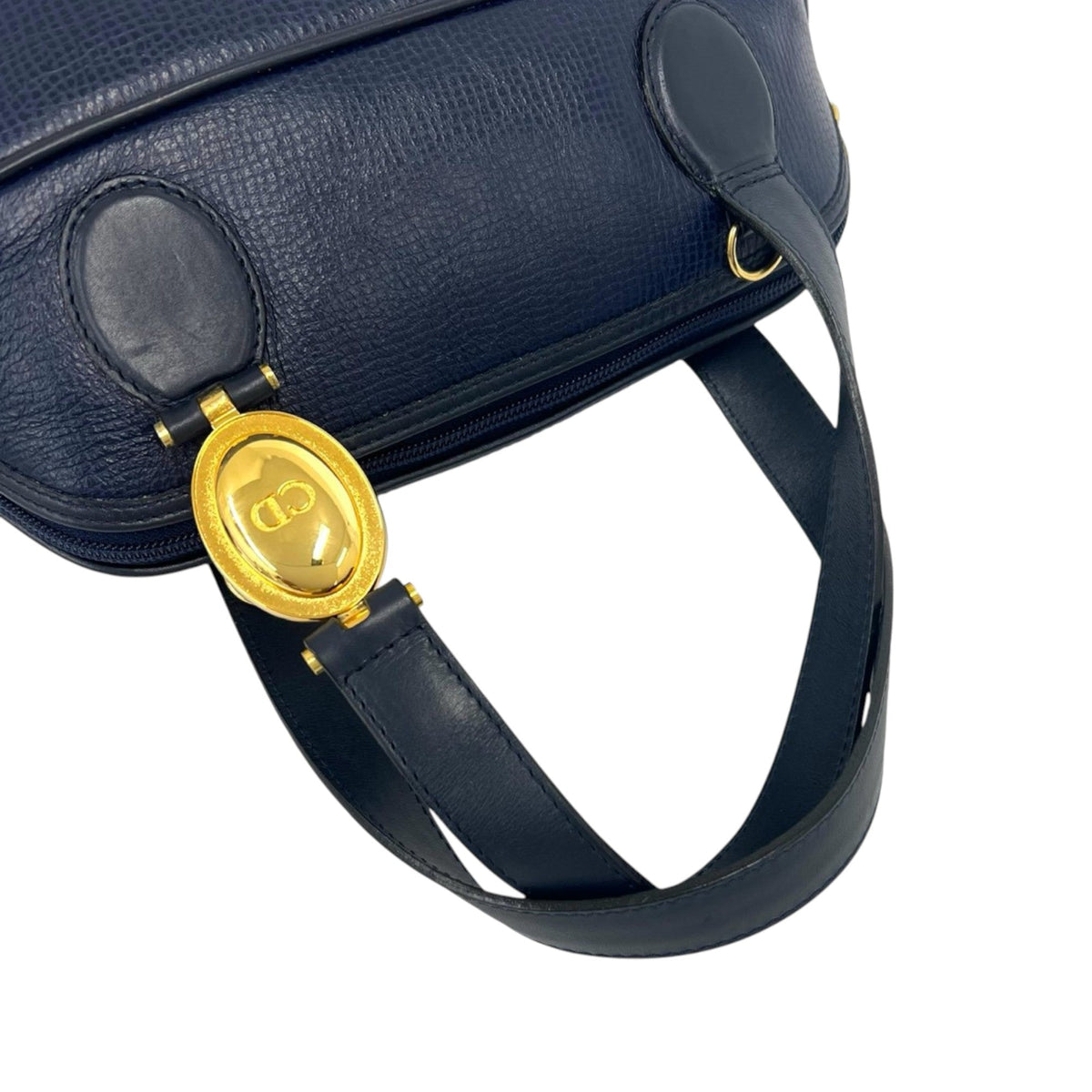 Dior Leather Top Handle Bag — Blue