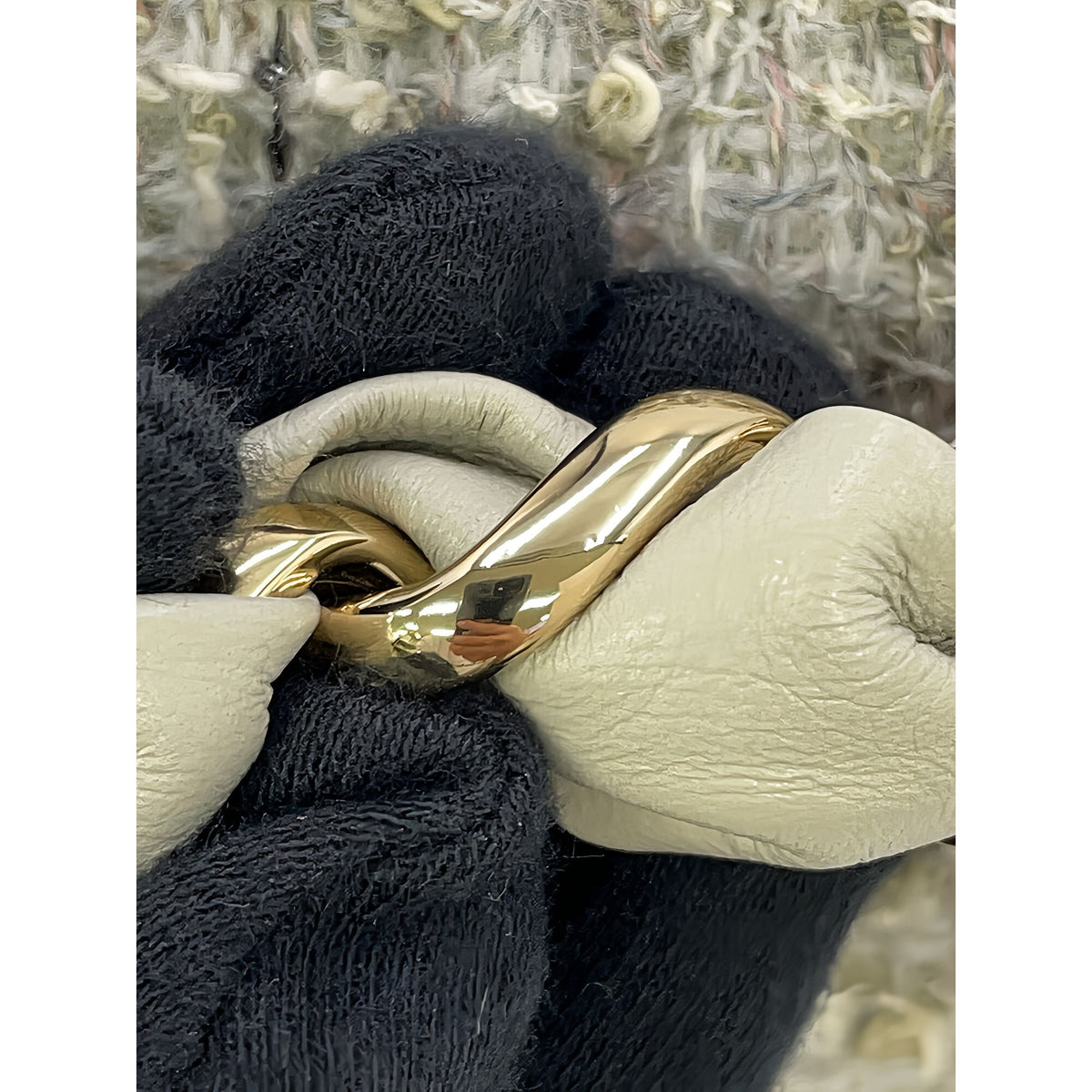 Chanel Mini CC Quilted Tweed Chain Handle Flap — Gray