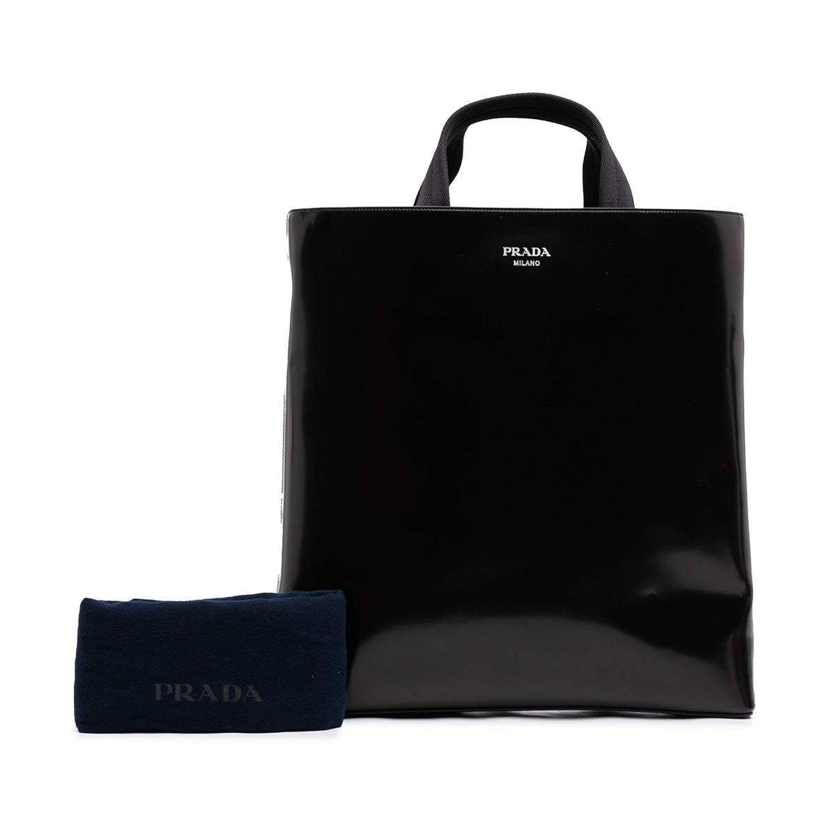 Prada Spazzolato Leather Tote — Black
