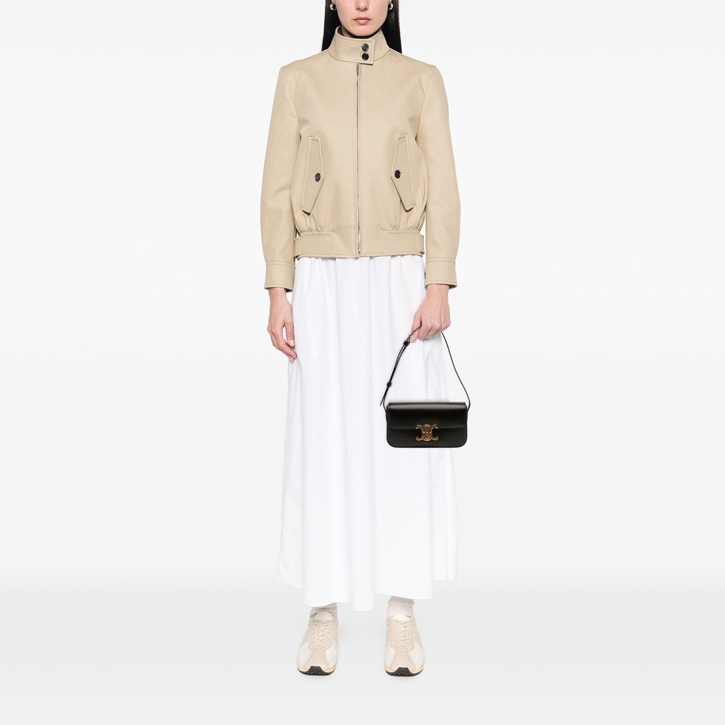 Celine Shiny Calfskin Triomphe Claude Shoulder Bag