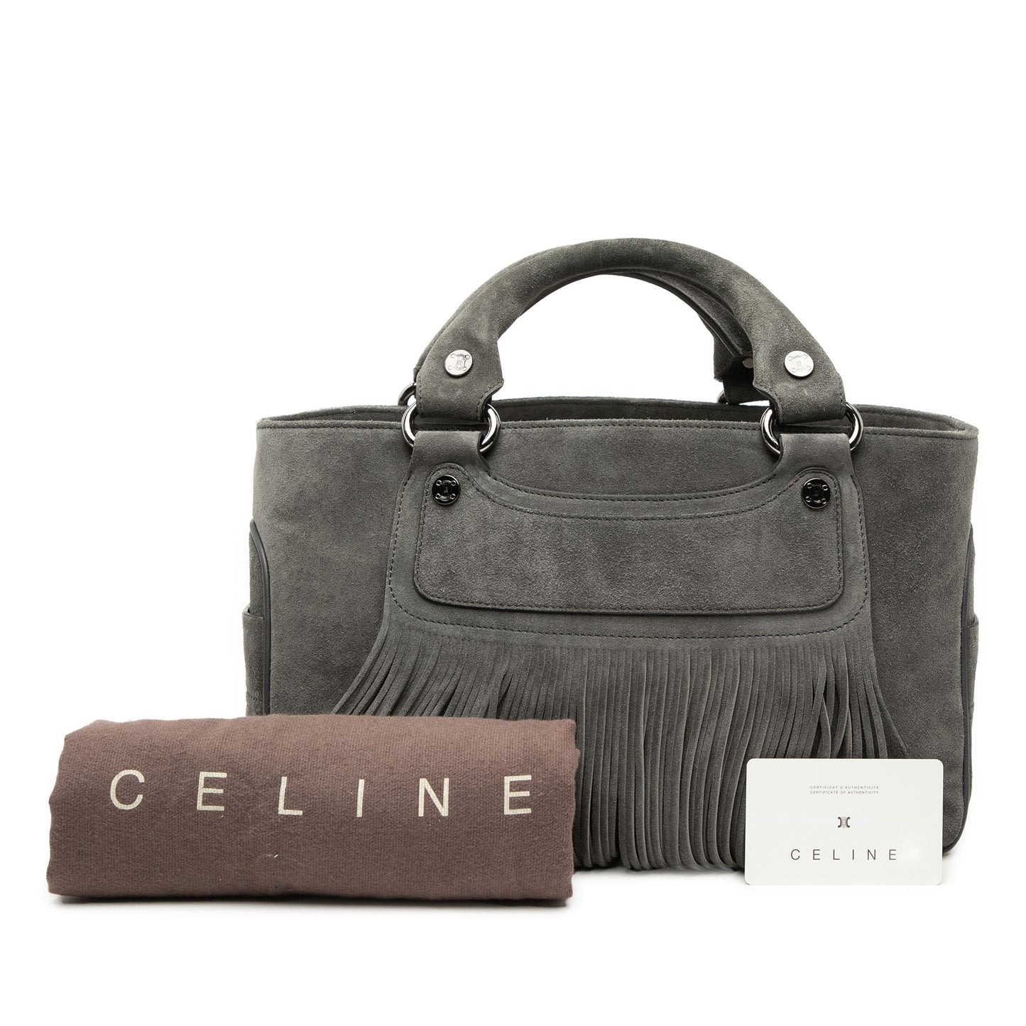 Celine Suede Boogie Fringe Handbag