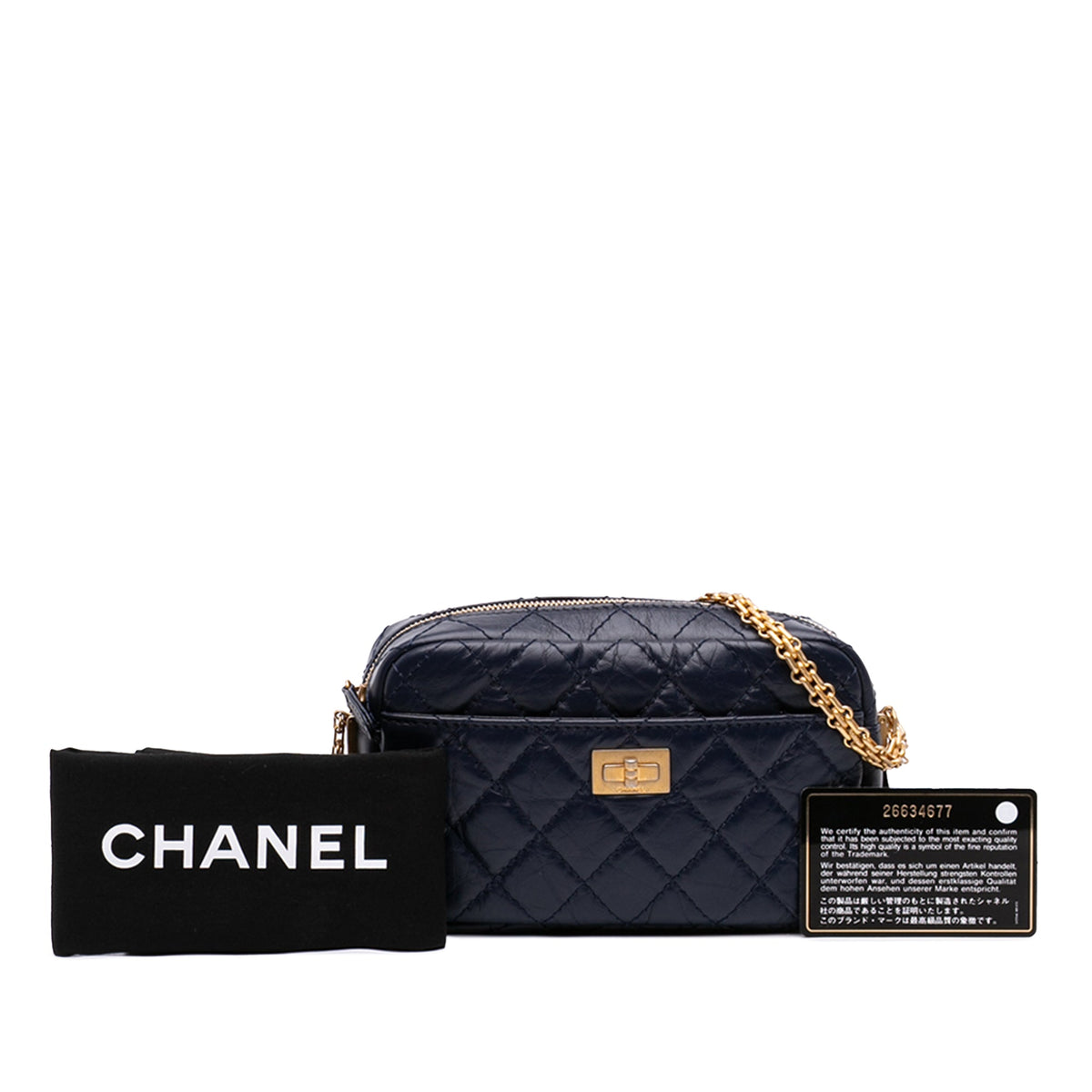 Chanel Mini Quilted Aged Calfskin Reissue Camera Bag — Blue