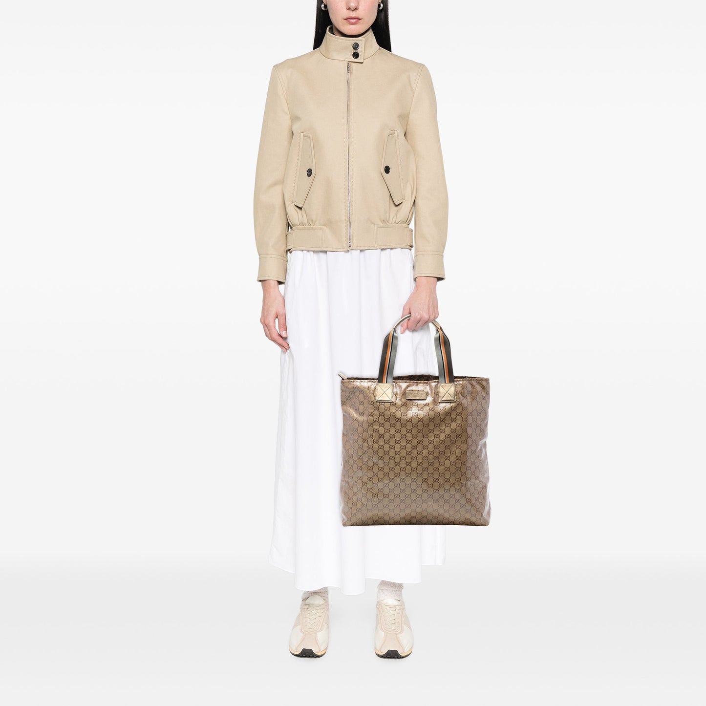 GG Crystal Vertical Web Tote