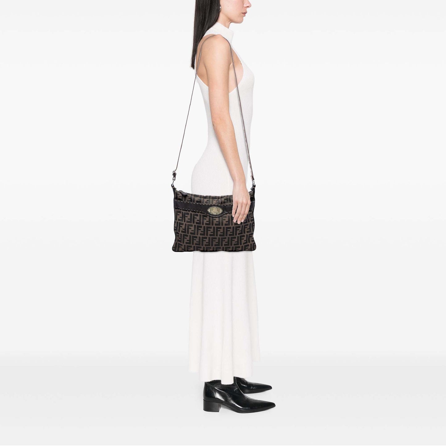 Fendi Zucca Canvas Selleria Crossbody