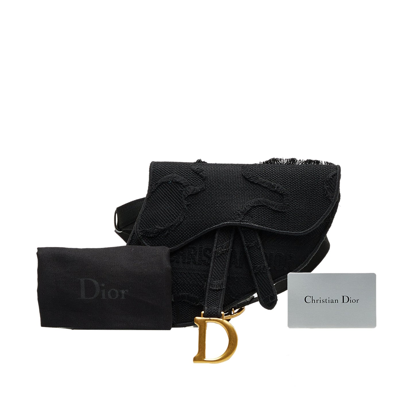 Dior Embroidered Canvas Camouflage Saddle Belt Bag