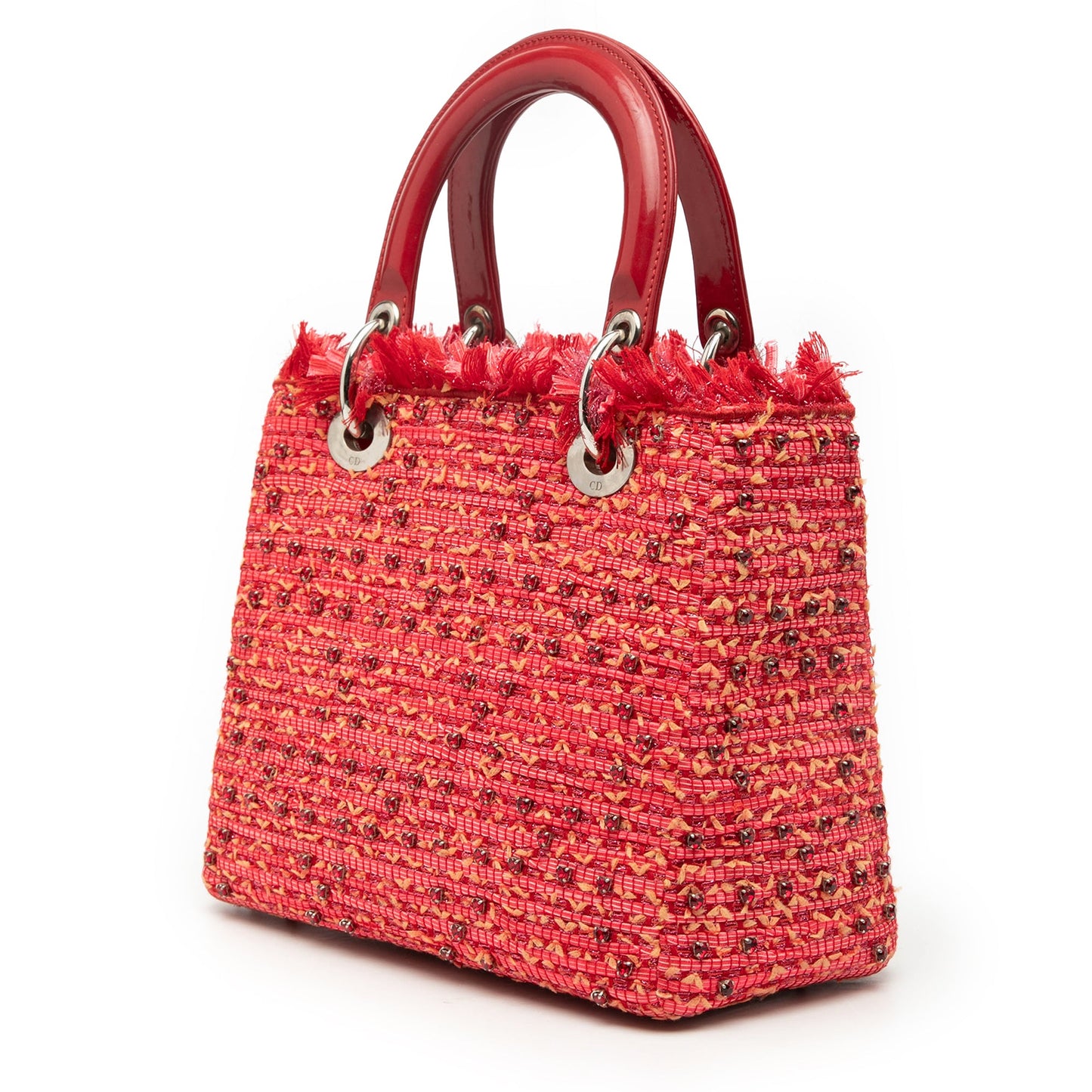 Medium Tweed Fringe Rhinestone Lady Dior