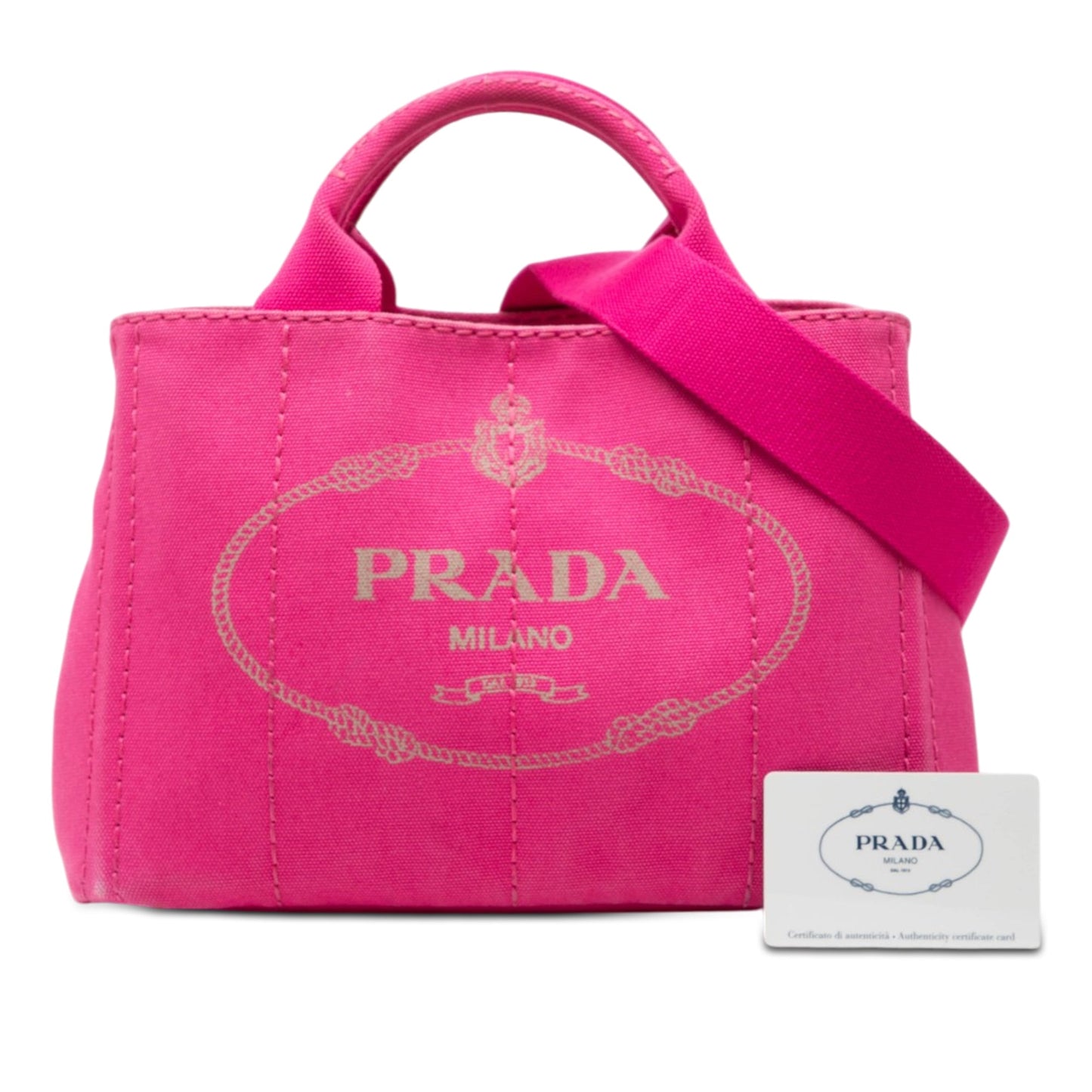 Prada Small Canvas Canapa Logo Satchel