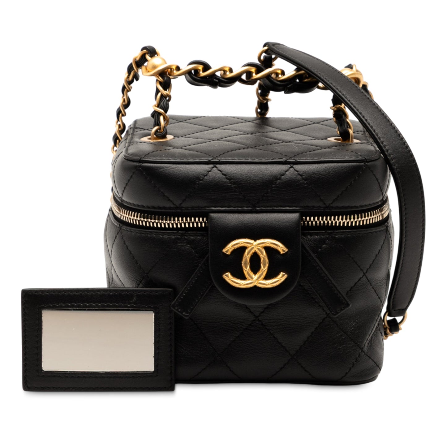 Chanel CC Quilted Calfskin Vanity Case with Chain