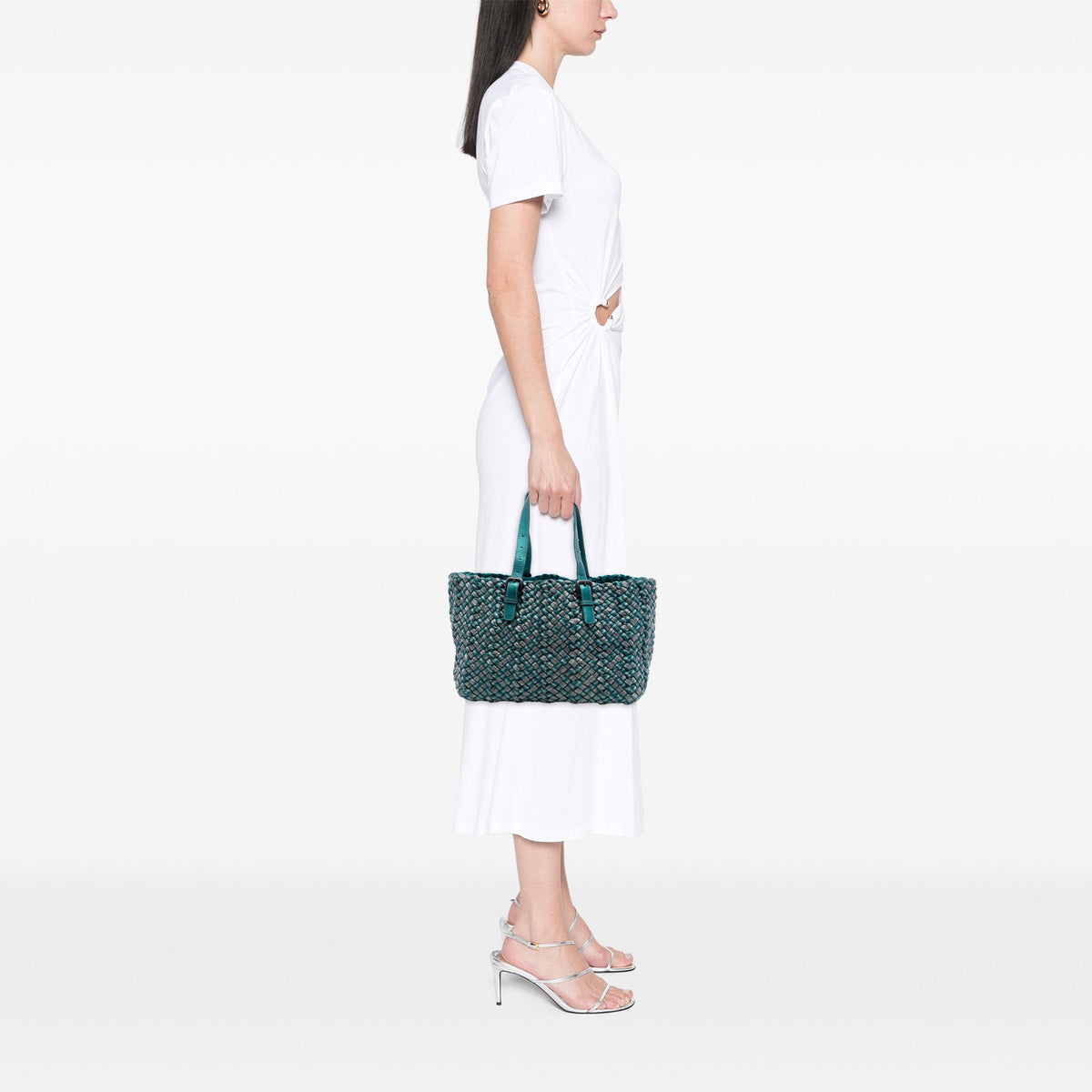 Bottega Veneta Medium Metallic Nappa Intrecciato Cesta Tote