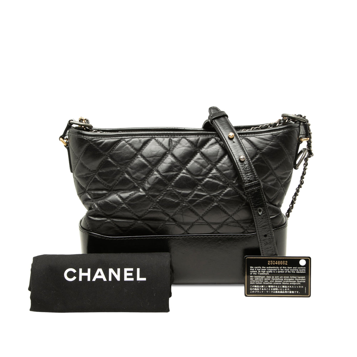 Chanel Medium Aged Calfskin Gabrielle Crossbody — Black