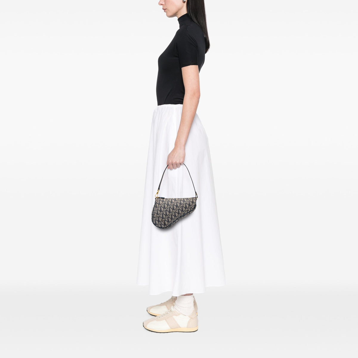 Dior Mini Diorissimo Canvas Saddle Pochette — Blue