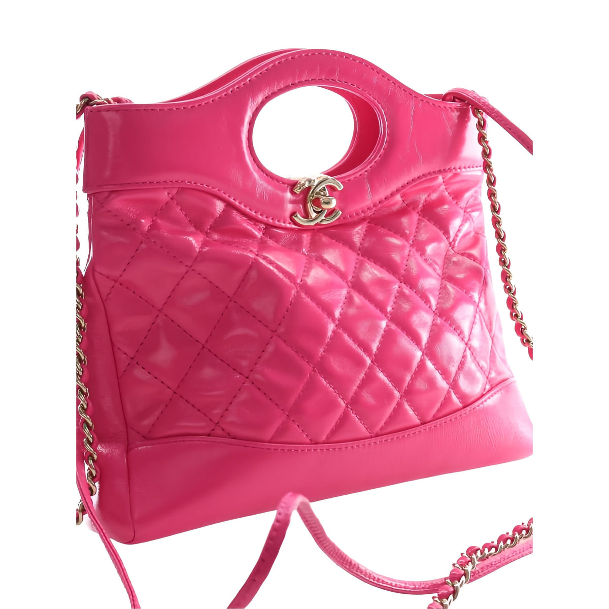 Chanel Large Quilted Glazed Calfskin 31 Shopping Bag — Pink