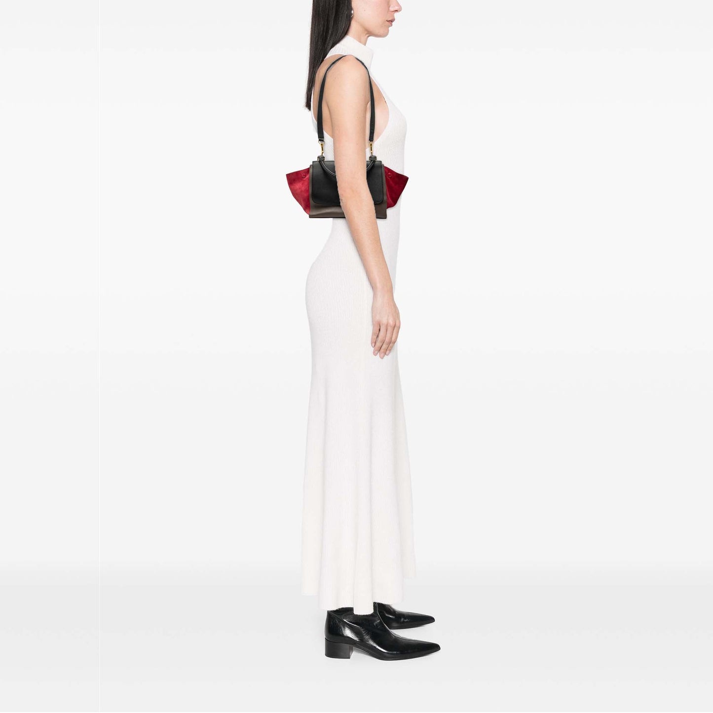 Celine Small Tricolor Leather Trapeze Satchel