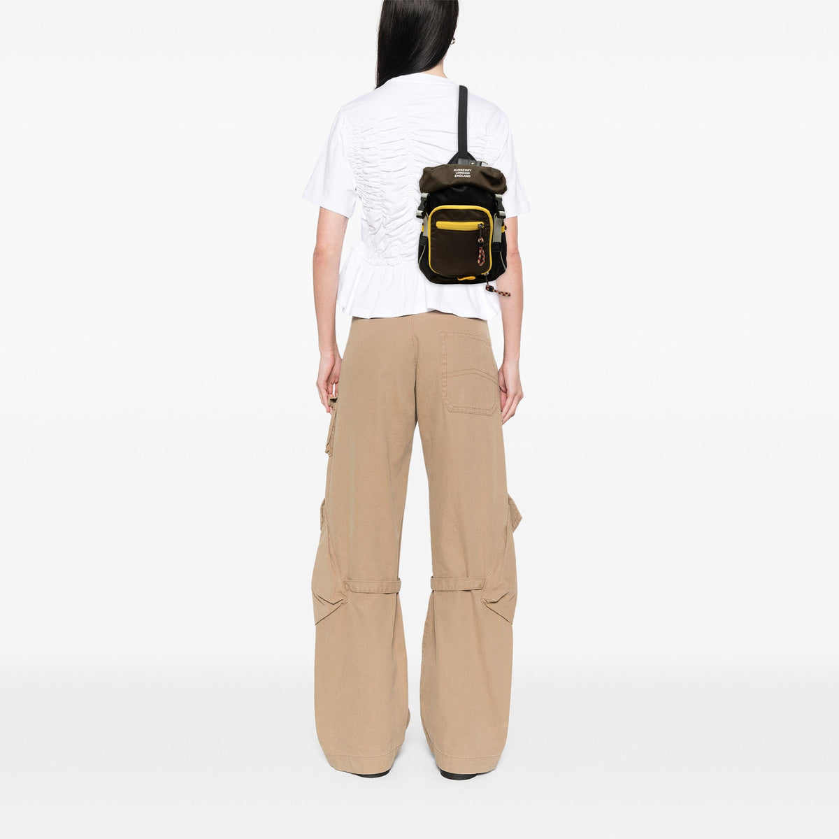 Burberry Tricolor Nylon Leo Sling Bag — Black