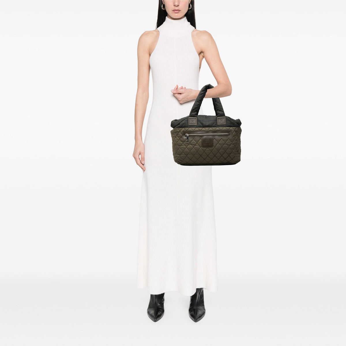 Chanel Medium Quilted Nylon Coco Cocoon Tote — Brown