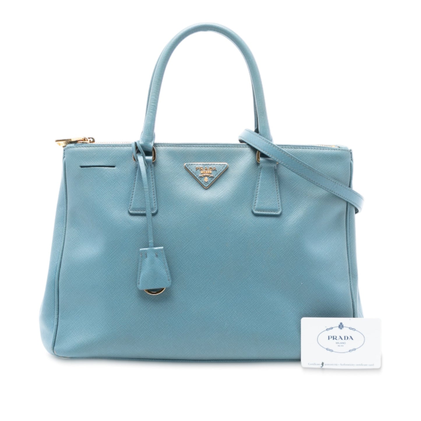 Prada Medium Saffiano Lux Galleria Double Zip Satchel