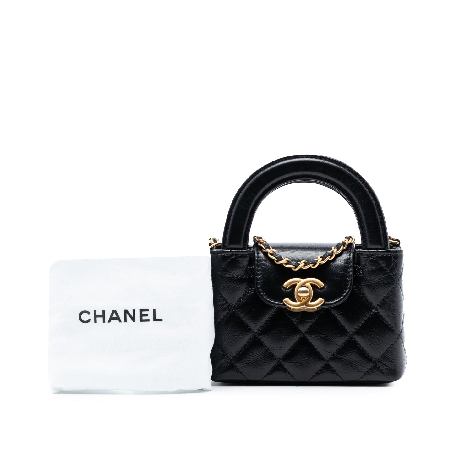 Chanel Mini Nano Aged Calfskin Kelly Shopper Bag