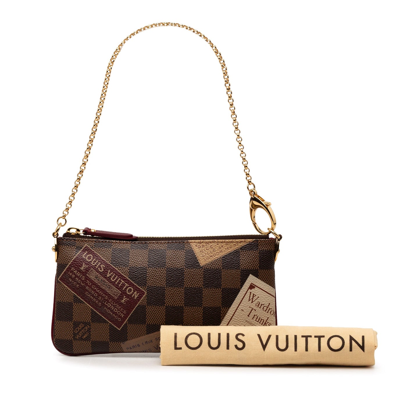 Louis Vuitton Damier Ebene Trunks Labels Pochette Milla MM