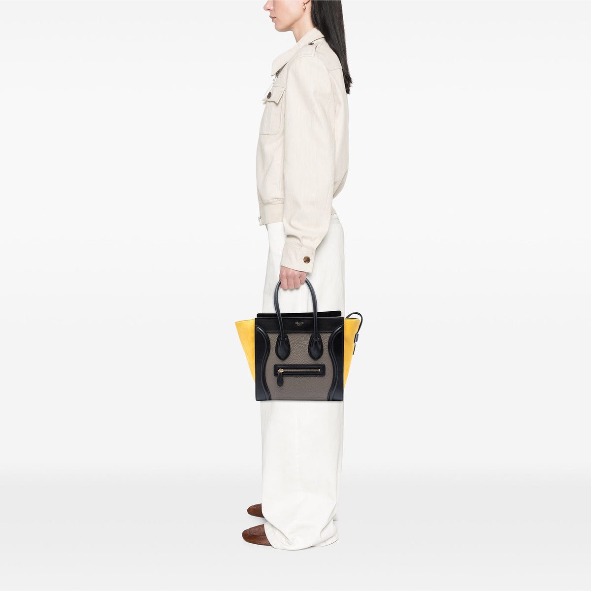 Celine Micro Tricolor Leather Luggage Tote